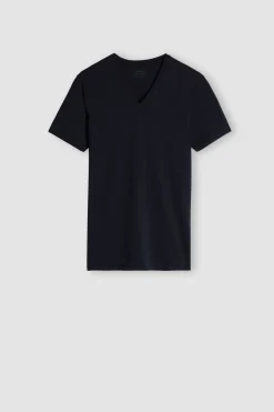 T-shirt homme col en V en coton Superior ÉlasticisÉ