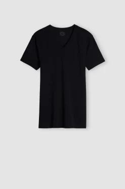 T-shirt homme col en V en coton Superior ÉlasticisÉ