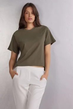 T-shirt manches courtes boxy en coton