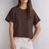 T-shirt manches courtes boxy en coton