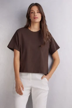 T-shirt manches courtes boxy en coton