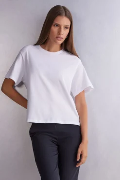 T-shirt manches courtes boxy en coton