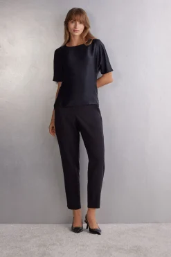 T-shirt manches courtes en soie et modal