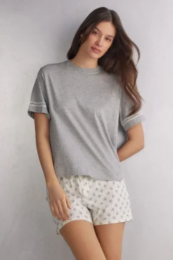 T-shirt manches courtes en coton Superior DUSTY FLOWER