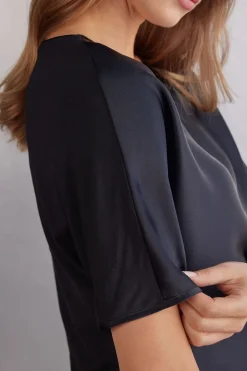 T-shirt manches courtes en soie et modal