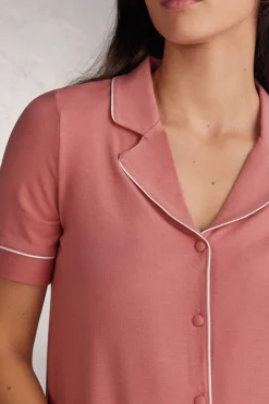 T-shirt manches courtes ouvert devant en modal