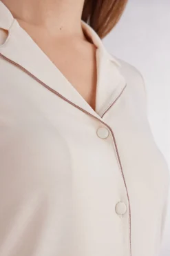 T-shirt manches courtes ouvert devant en modal