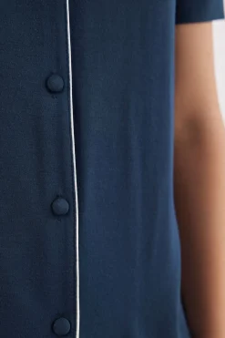 T-shirt manches courtes ouvert devant en modal