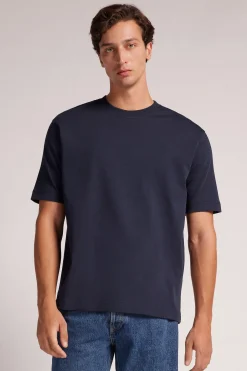 T-shirt manches courtes oversize en coton interlock