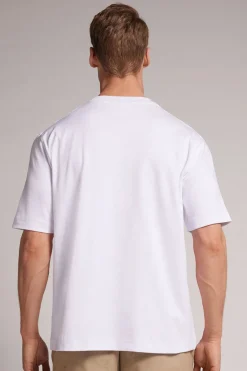 T-shirt manches courtes oversize en coton interlock