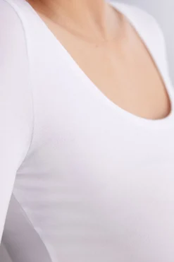 T-shirt manches longues avec dÉcolletÉ Madonna en micromodal
