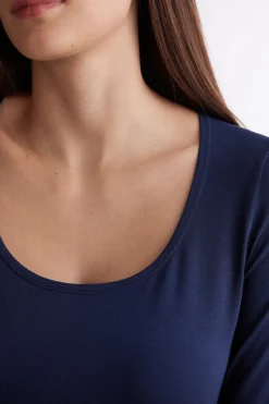 T-shirt manches longues avec dÉcolletÉ Madonna en micromodal