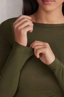 T-shirt manches longues avec cachemire ultralÉger