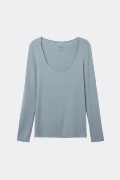 T-shirt manches longues avec dÉcolletÉ Madonna en micromodal