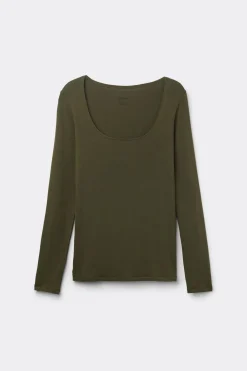 T-shirt manches longues avec dÉcolletÉ Madonna en micromodal