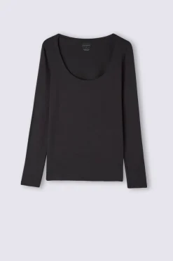 T-shirt manches longues avec dÉcolletÉ Madonna en micromodal