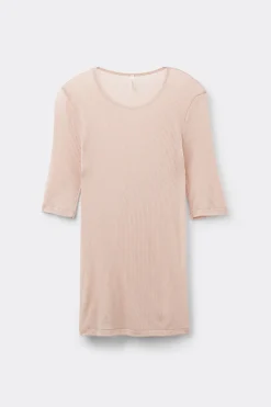 T-shirt manches longues cachemire lÉger côtelÉ
