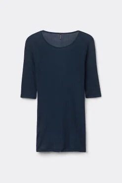 T-shirt manches longues cachemire lÉger côtelÉ