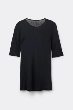 T-shirt manches longues cachemire lÉger côtelÉ