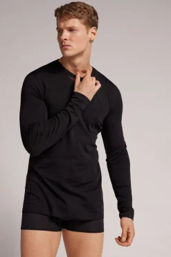 T-Shirt Manches Longues en Laine MÉrino Col Rond