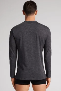 T-Shirt Manches Longues en Laine MÉrino Col Rond