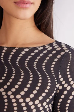 T-shirt manches longues en modal ultralight with cashmere imprimÉ COOL ELEGANCE