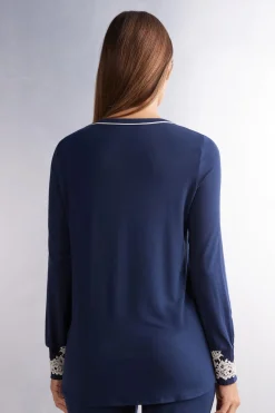 T-shirt manches longues en modal PRETTY FLOWERS