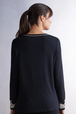 T-shirt manches longues en modal PRETTY FLOWERS