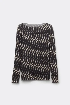 T-shirt manches longues en modal ultralight with cashmere imprimÉ COOL ELEGANCE