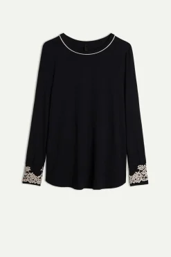 T-shirt manches longues en modal PRETTY FLOWERS