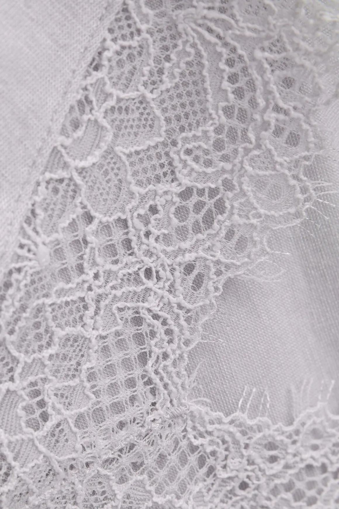 T-shirt manches longues en cachemire et dentelle