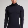 T-Shirt Manches Longues Laine MÉrino Col Mont.