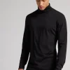 T-Shirt Manches Longues Laine MÉrino Col Mont.