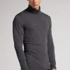 T-Shirt Manches Longues Laine MÉrino Col Mont.