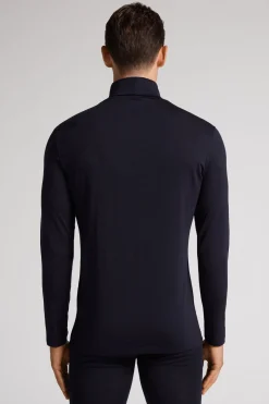 T-Shirt Manches Longues Laine MÉrino Col Mont.
