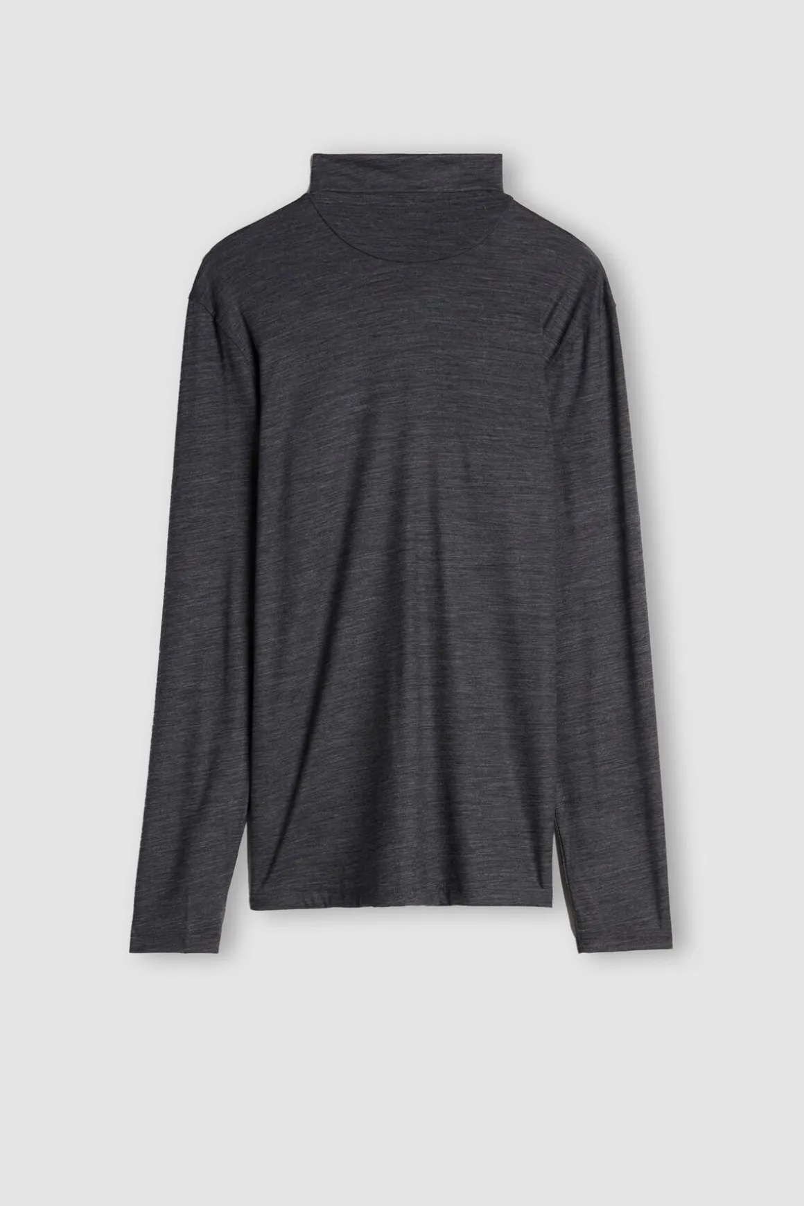 T-Shirt Manches Longues Laine MÉrino Col Mont.