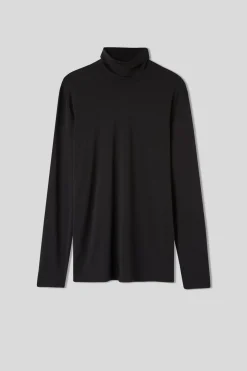 T-Shirt Manches Longues Laine MÉrino Col Mont.
