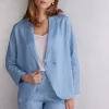 Veste croisÉe en toile de lin