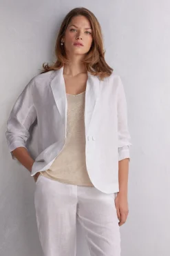 Veste croisÉe en toile de lin