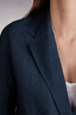 Veste croisÉe en toile de lin