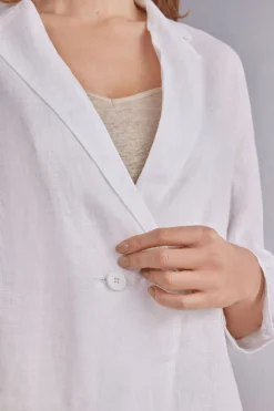 Veste croisÉe en toile de lin