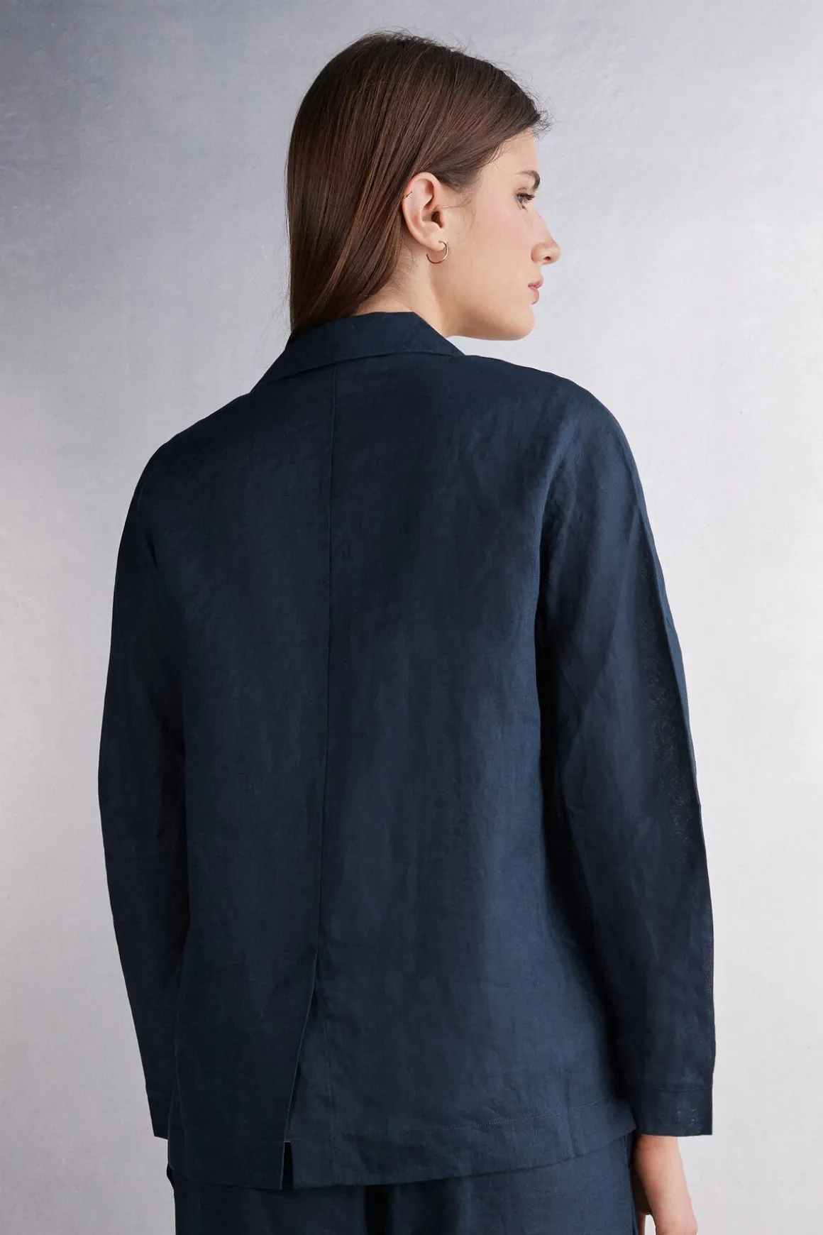 Veste croisÉe en toile de lin