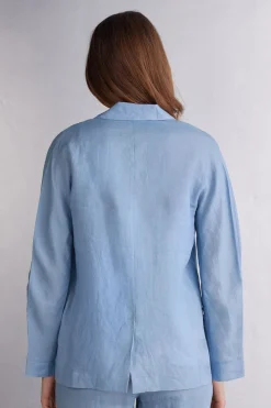 Veste croisÉe en toile de lin