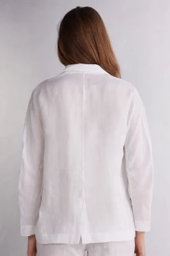Veste croisÉe en toile de lin