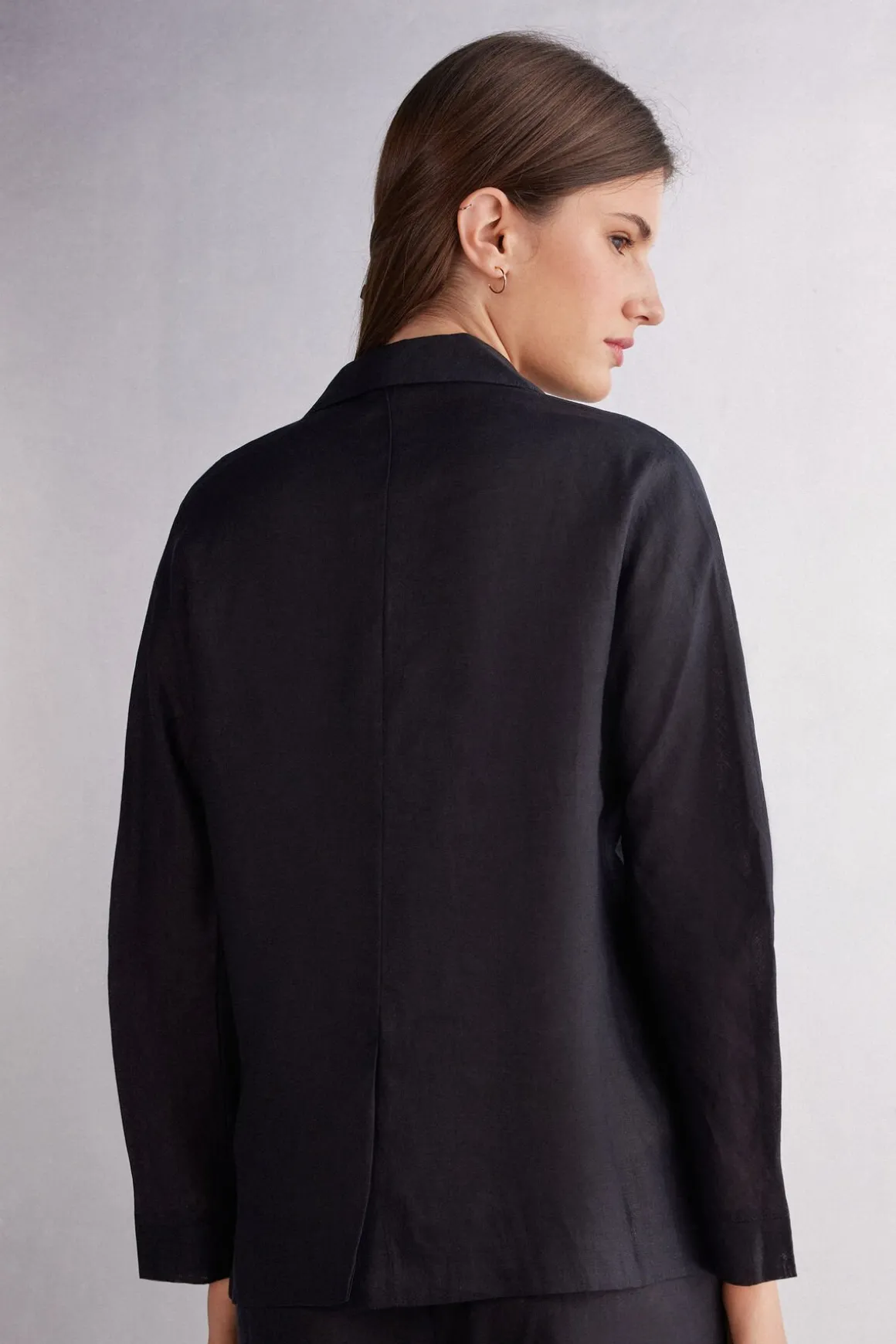 Veste croisÉe en toile de lin