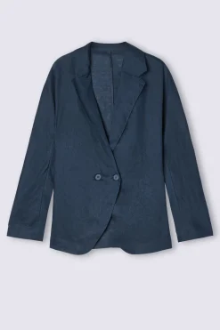 Veste croisÉe en toile de lin