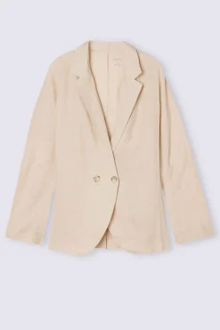Veste croisÉe en toile de lin