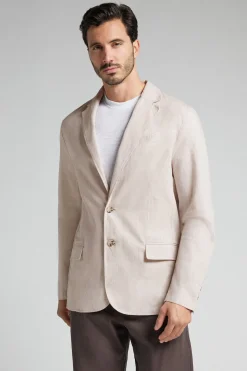 Veste en toile de lin et coton