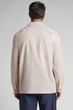 Veste saharienne en lin et coton